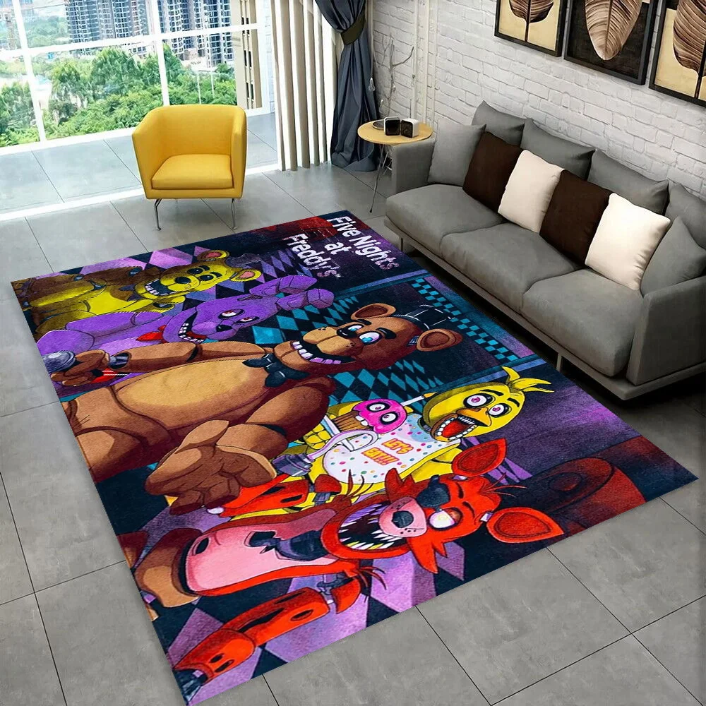 3D Horror Spiel F-FNAF Freddy Film Teppich Teppich für Spielzimmer Schlafzimmer Wohnzimmer Sofa Home Decor, Bereich Teppich rutschfeste Bodenmatte Geschenk