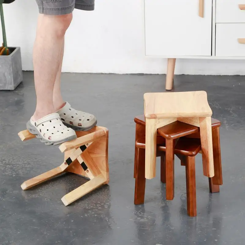 

Solid wood stools household small wooden benches for children benches can be stacked low benches, wooden benches and benches.