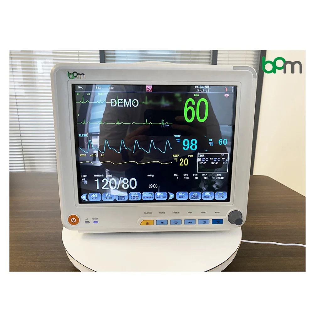 BPM-M1214 12 Inches Portable Monitoring Device Trolley ICU Multiparameter Vital Signs Monitor