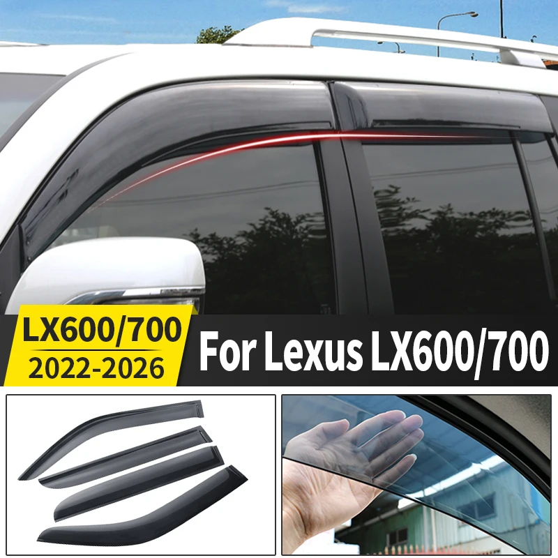 For Toyota Lexus 600 700 LX600 LX 2022-2026 Car Window Rain Visor Anti-Rain Ventilation Exterior Upgraded Protection Accessories