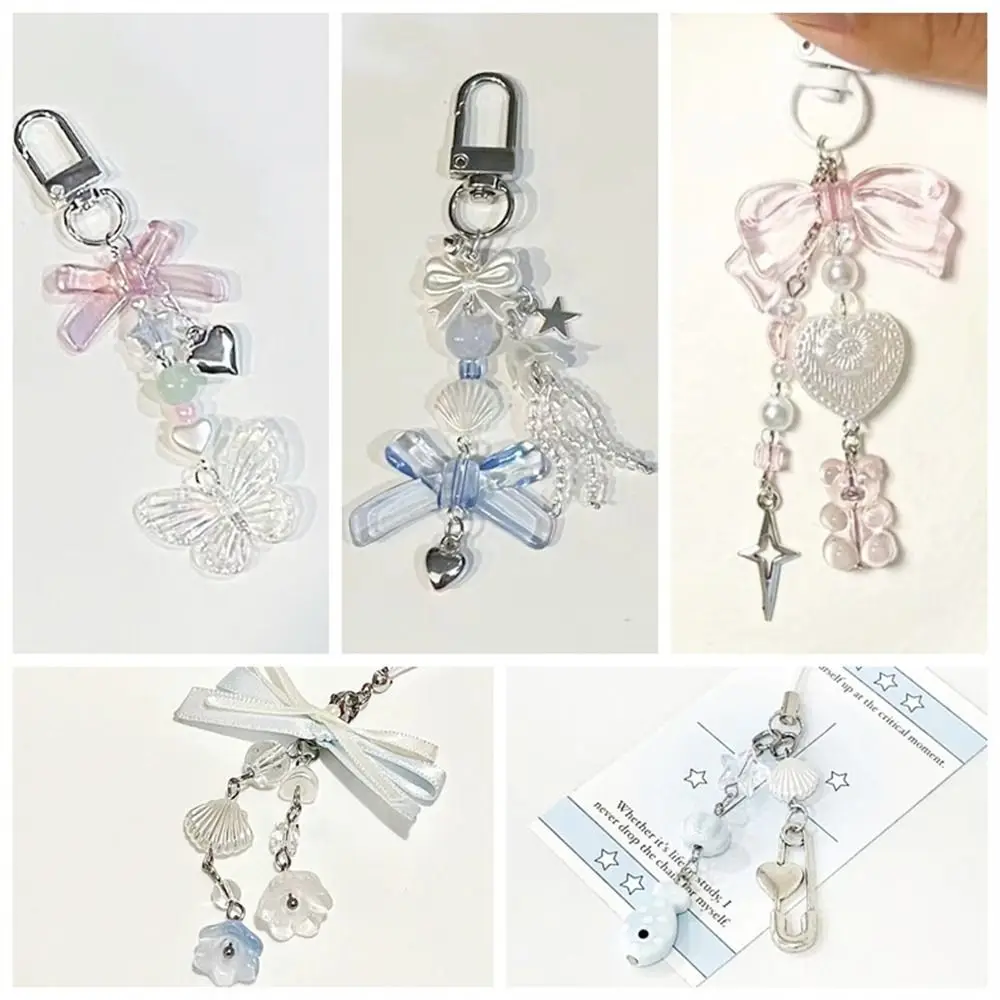 

Sparkling Y2K Phone Charms Cake Fish Pendant Phone Chain Keycord Anti-Lost Beaded Phone Lanyard Jewelry Gifts DIY