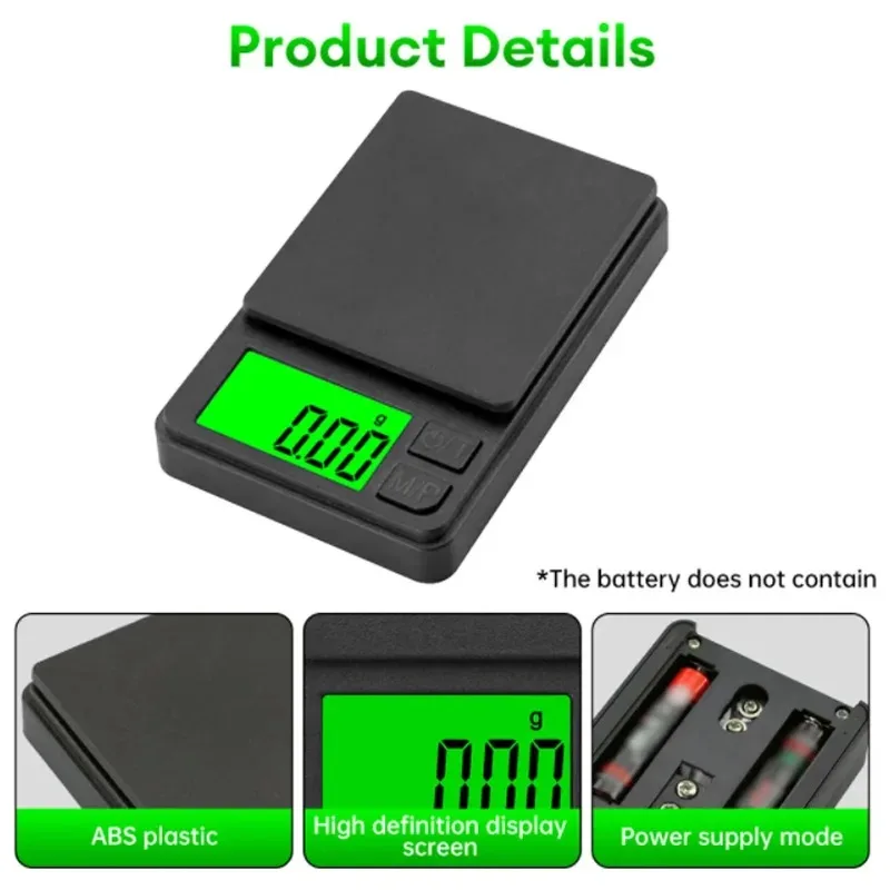 Compact Electronic Jewelry Scale 0.01g Digital Mini Scale for Gold Silver Gems Coins with Backlight and Portable Handheld Design