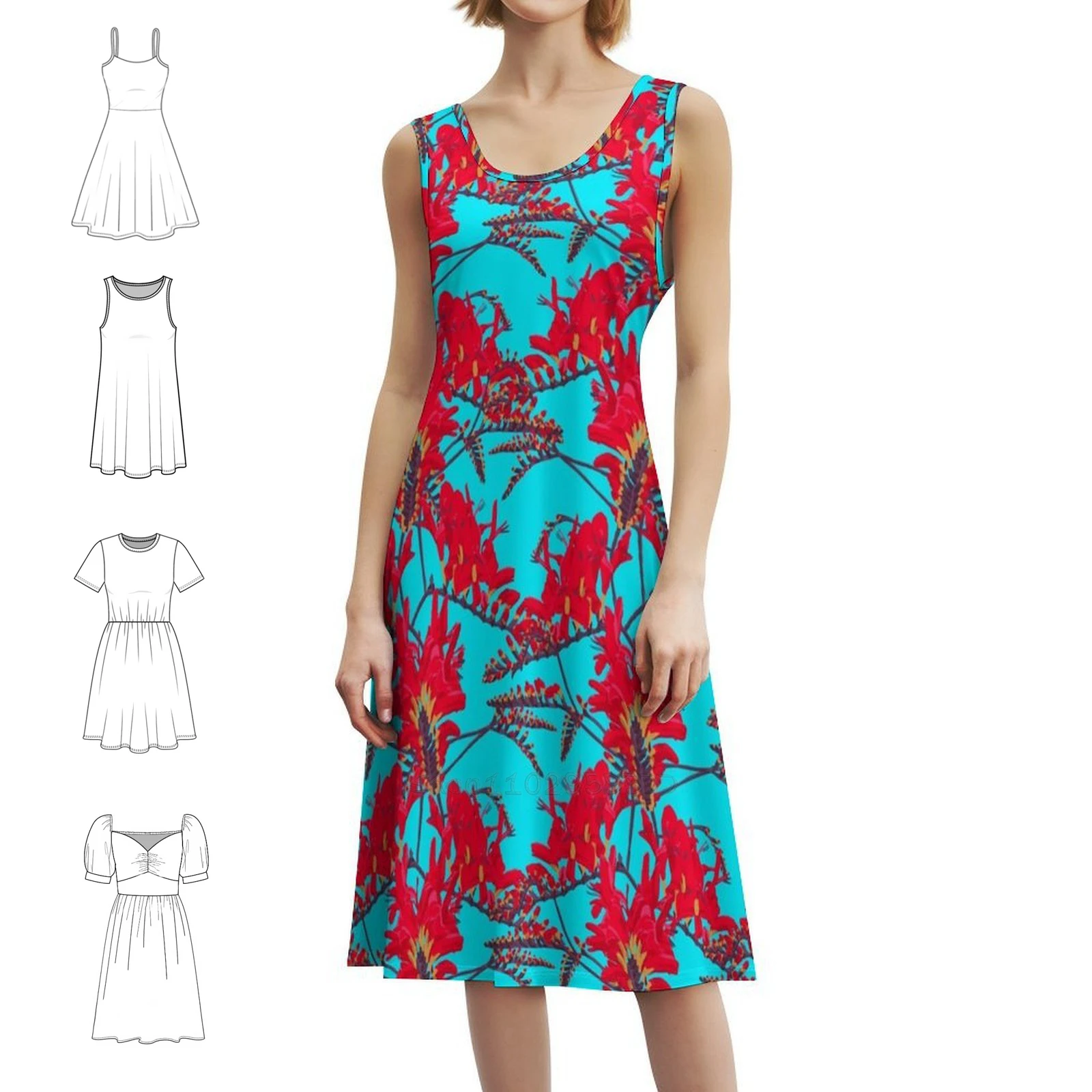 

Crocosmia Luccifer, женское уличное платье в стиле хип-хоп, вечерние и клубные платья с графическим принтом, цветочная забавная красочная женская одежда в стиле поп Montbresia