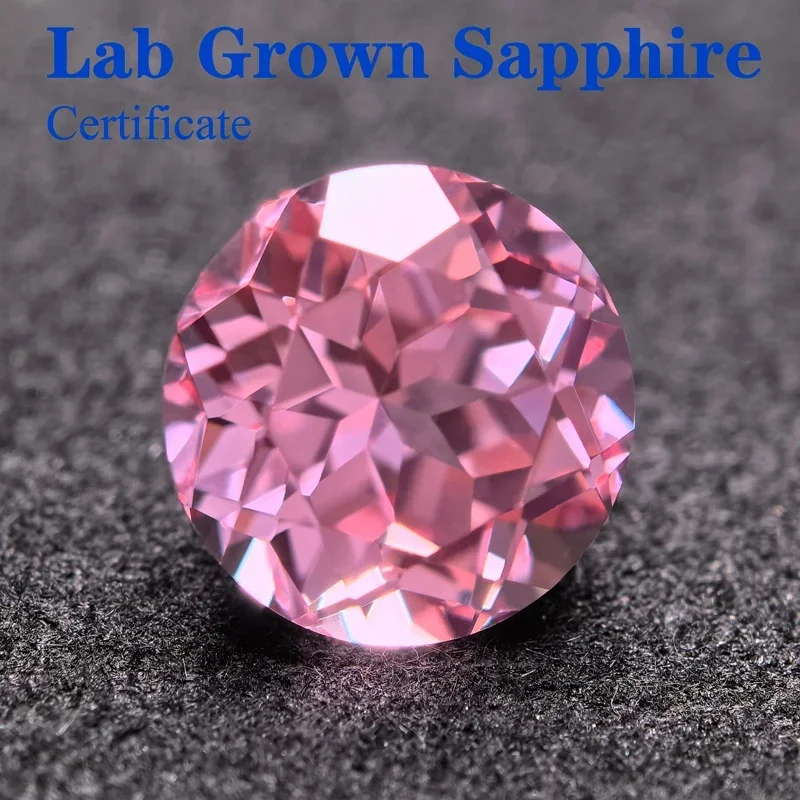 Top Lab Grown Sapphire Circular Sunrise Pink VVS1 Perfect Charms Beads Diy Jewelry Making Materials Selectable AGL Certificate