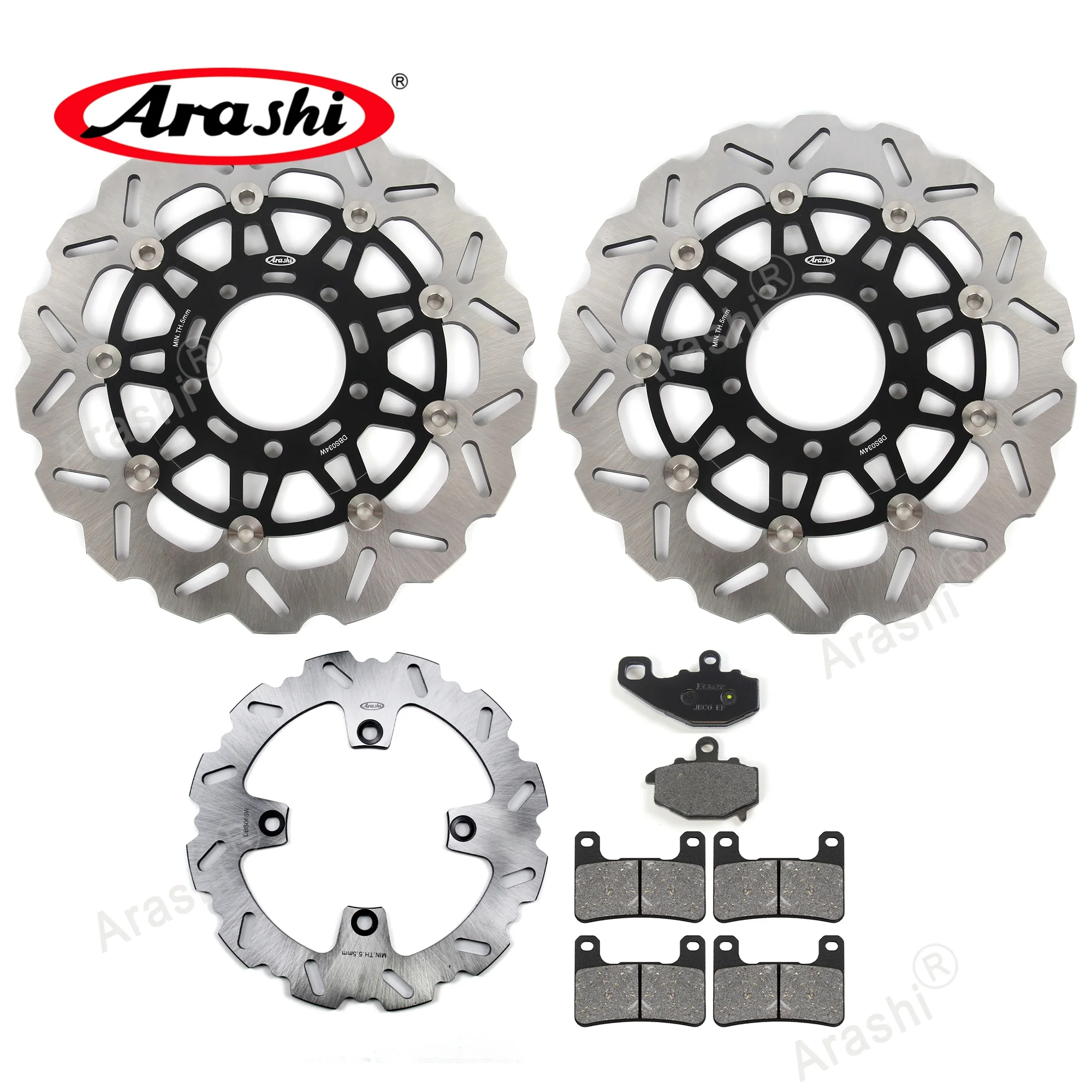 Arashi Brake Disk Pad Set For KAWASAKI Z1000 SX Z1000SX 2011 2012 2013 2014 2015 2016 CNC Floating Front Rear Brake Disc Rotor