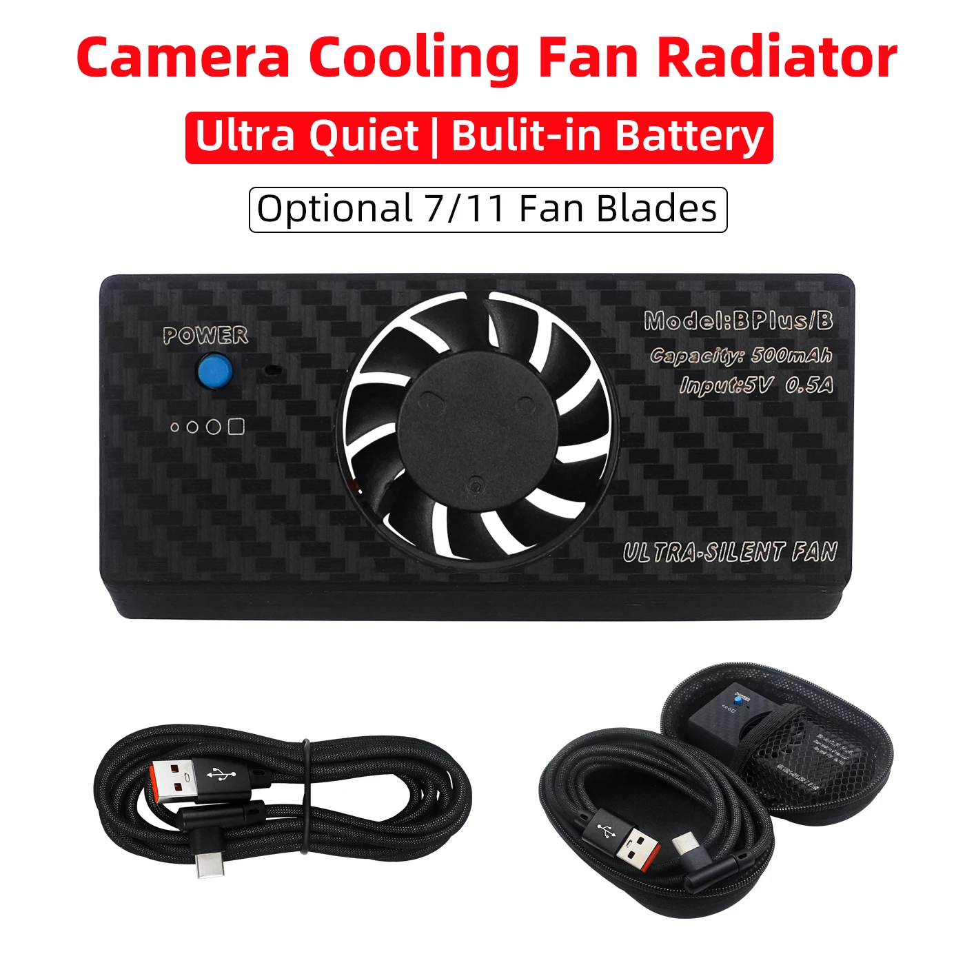 

Camera Cooling System Ultra Quiet Live Broadcast Radiator Cooling Fan Radiator with Built-in Battery for A7M3 A6400 A6000 A7riii