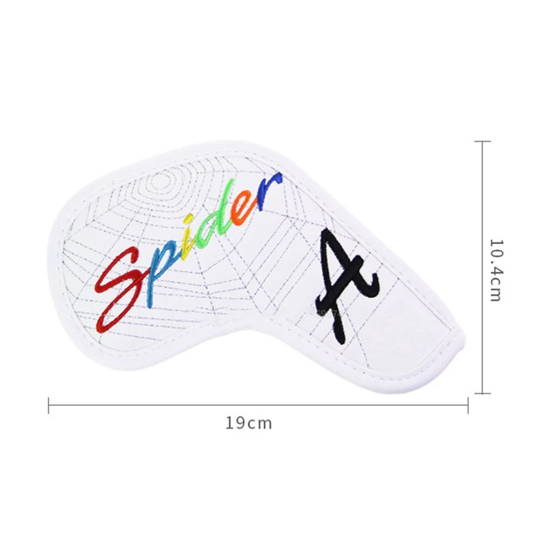 Golf Iron Cover Club Head Protective Cover Spider Web Embroidery Head Cover Golf Cap Cover Waterproof 10 Pcs/Group