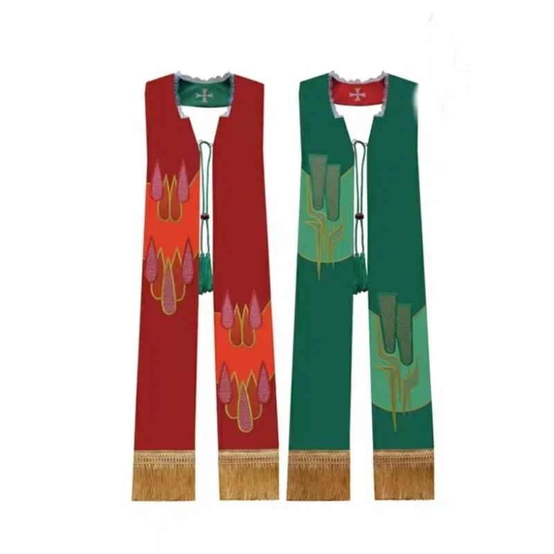 LITURGICAL MASS Christian Stole Church Clergy Stole Vestments Stole Reversible Tassels