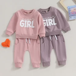 2023-07-25 Lioraitiin 0-3Y Toddler Baby Girl Fall Clothes Mama Girl Pullover Sweatshirt and Jogger Pants Set Outfits Tracksuit