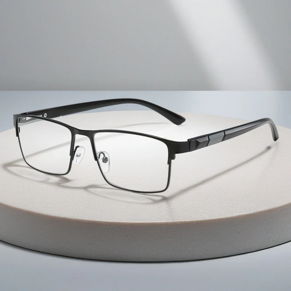 Vintage Metall Quadratische Lesebrille Männer Klassische Presbyopie Brille Männliche Business Anti-blau Licht Brillen