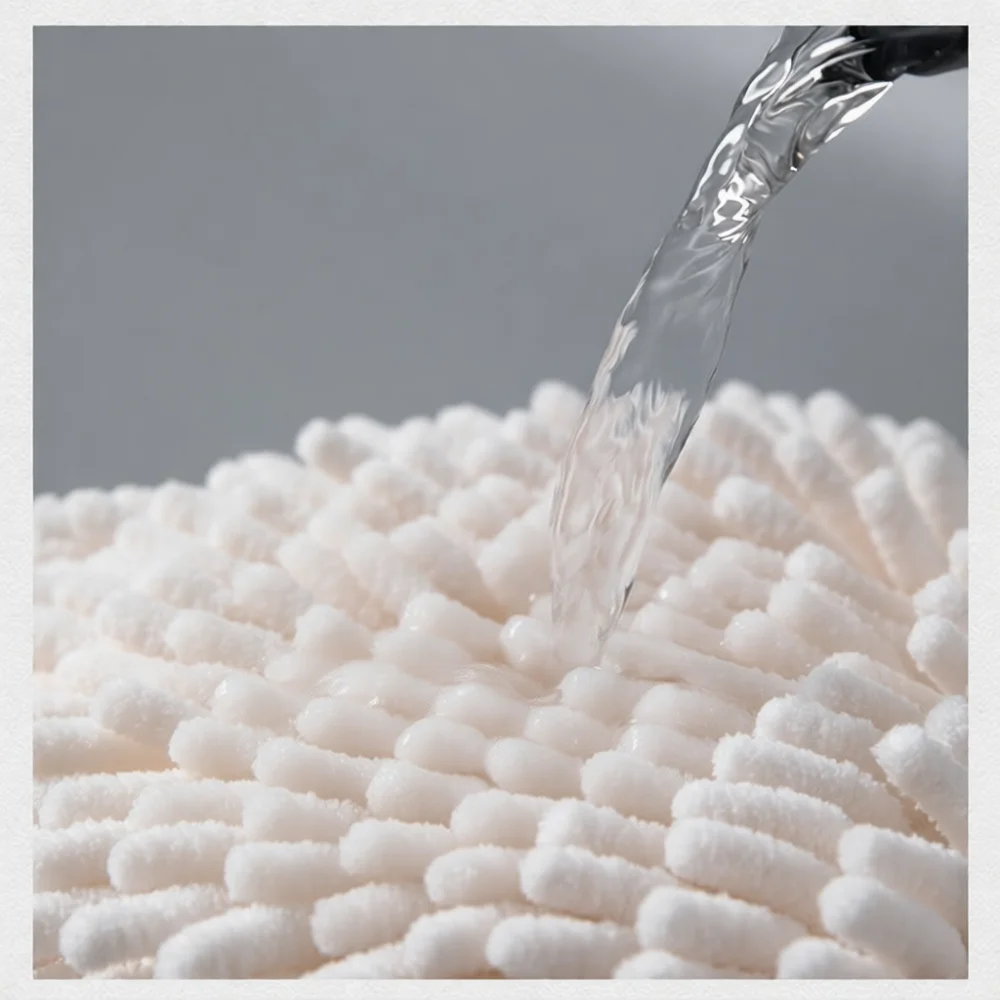 Efficient Chenille Hand Towel Ball Hanging Type Absorbent Quick Dry Washbasin Napkin For Home Kitchen Bathroom White Blue