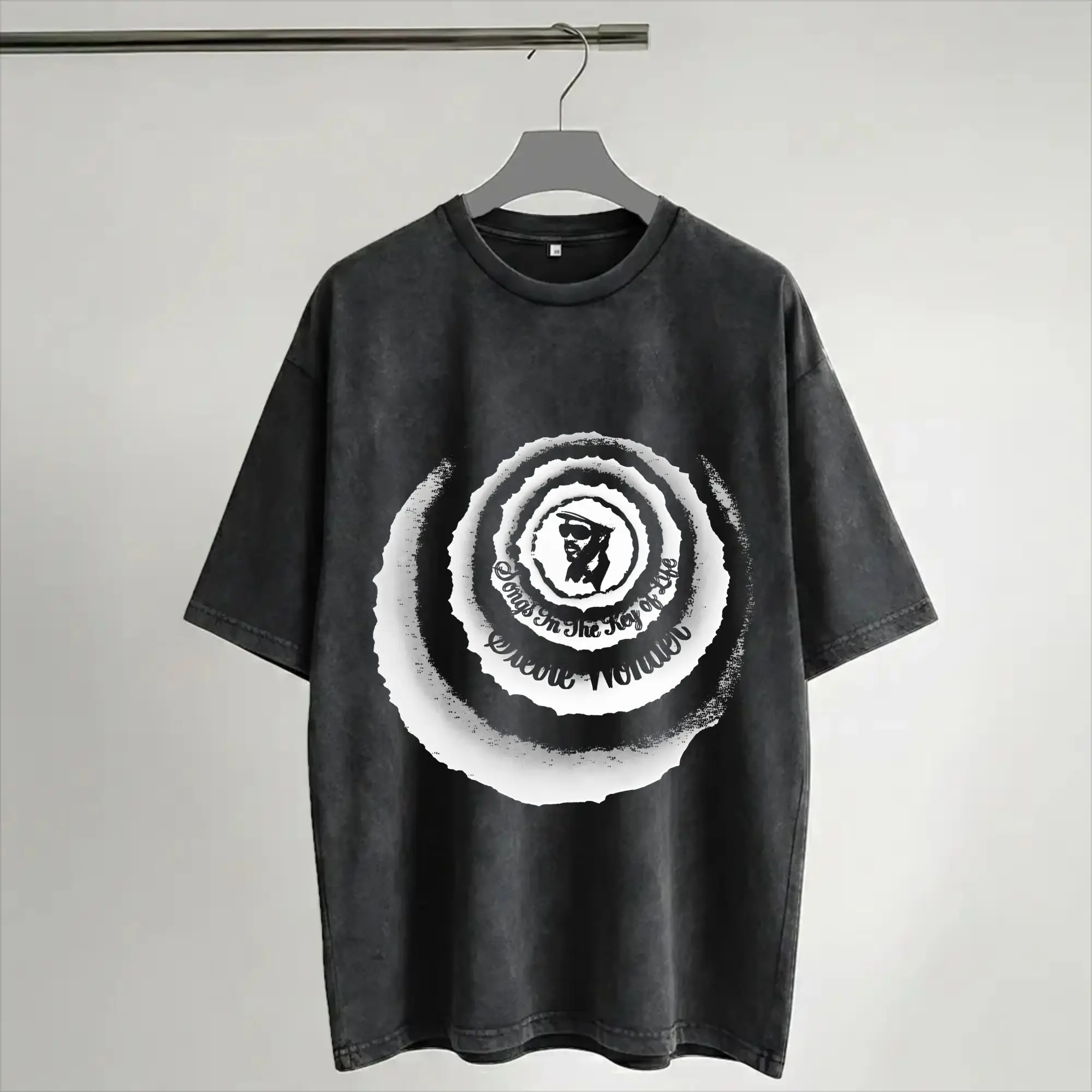 Harajuku Washed Shirts Stevie Wonder Songs in The Key of Life 50th Anniversary Tour  Merch Vintage T Shirt Oversize  Streetwear