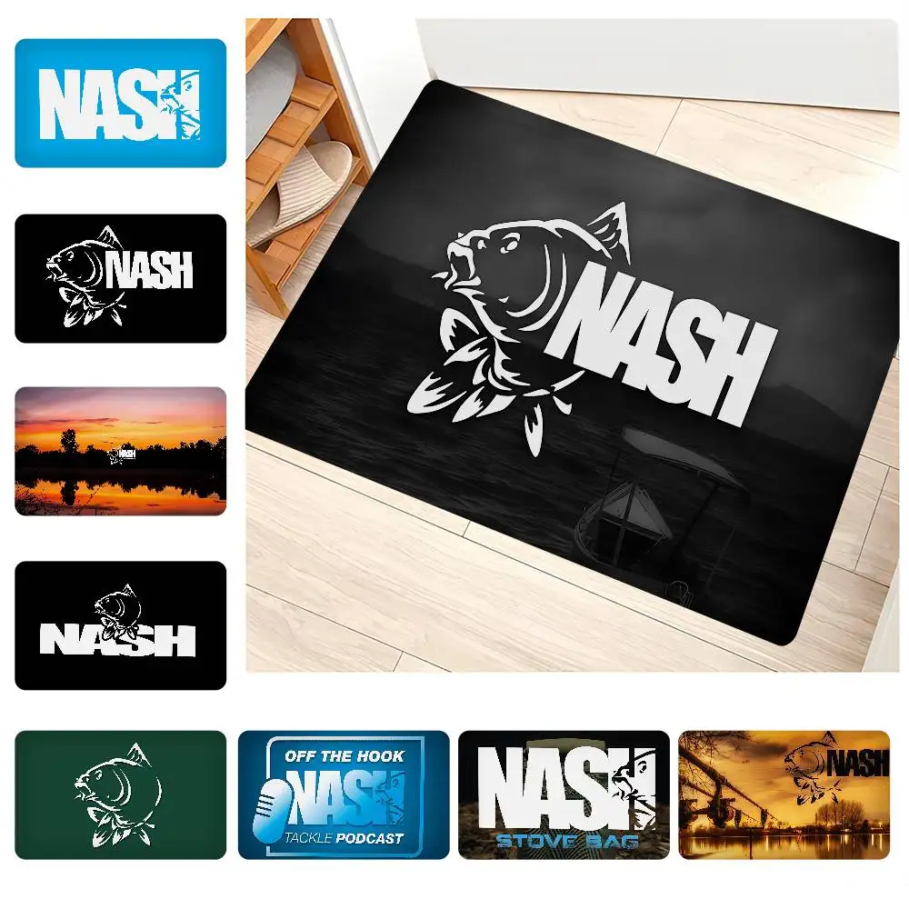 Fishing Brand N-Nash T-Tackle Logo Bathroom Mat Anti-slip Absorb Water Long Strip Cushion Bedroon Mat Welcome Doormat