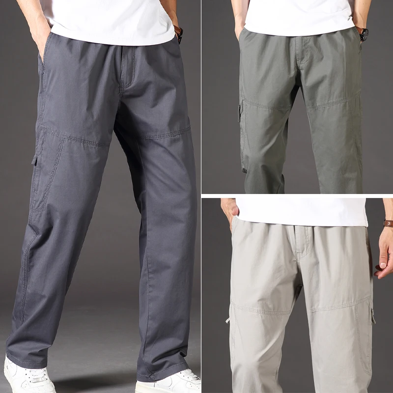 Men\'s Overalls Plus Size Cargo Pants Tactical Oversized Dungarees Sport Streetwear Straight Work Trousers