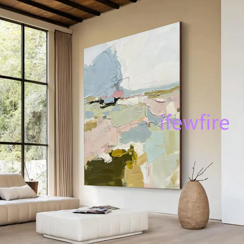 100%Handmade Abstract Oil Painting On Canvas Bright Textures Outline The Scenery Mural Wall Art Picture For Living Room Decor