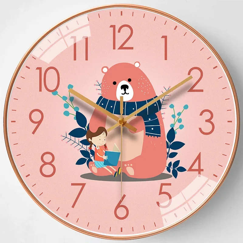 Wall Clock Silent Non Ticking Quartz Wall Clocks Children's Room Early Education Modern Simple Hanging Wall Clock Home Decor