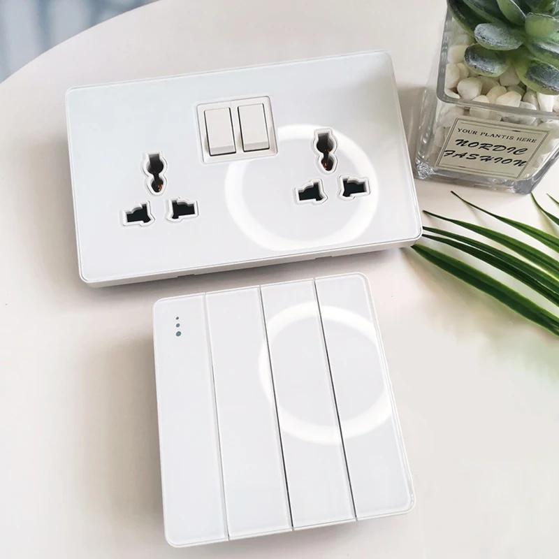 Pssrise 146 Type Uk Eu Muur Schakelaar Socket Met Dc 5V 3.1A Type-C Usb Charger Volledige Gehard glazen Paneel Lichtschakelaar Stopcontact