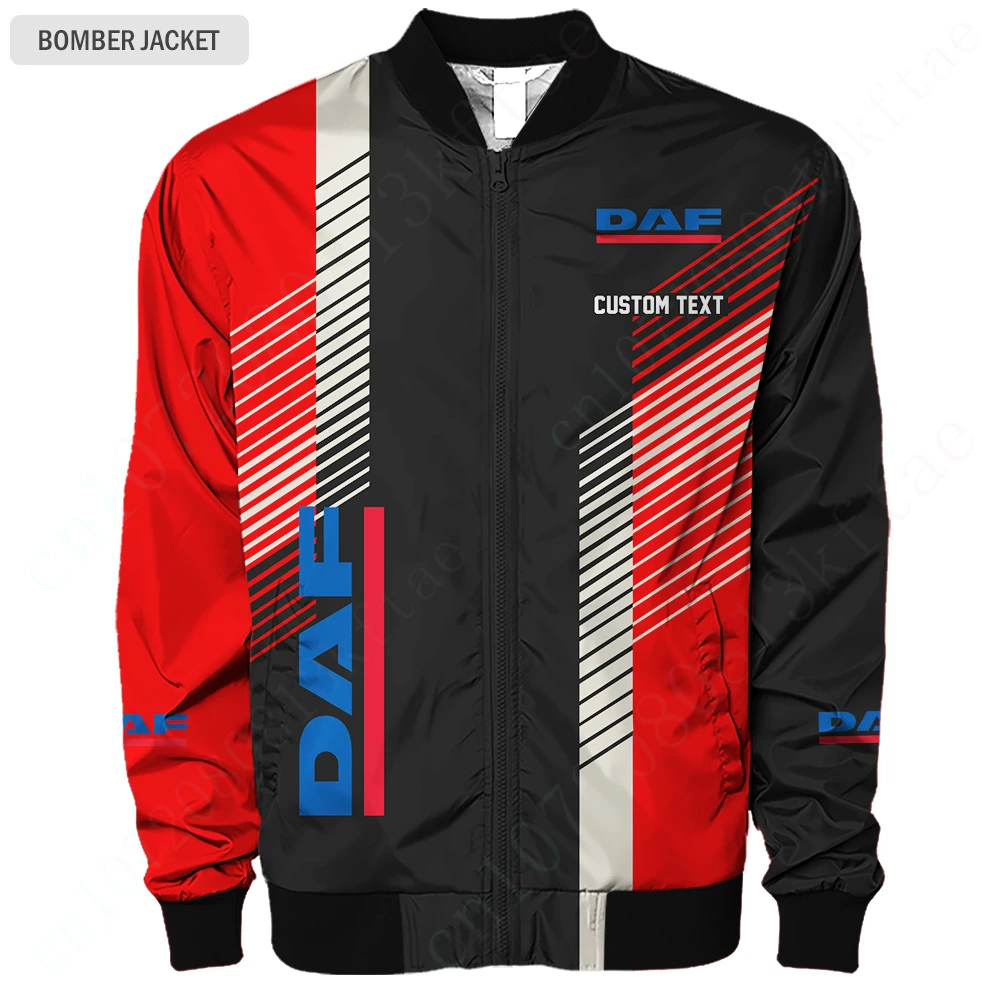 

DAF Bomber Jacket 3D Windbreaker Jackets For Men's Clothing Thick Coats Techwear Baseball Uniform High Quality Parkas Jacket