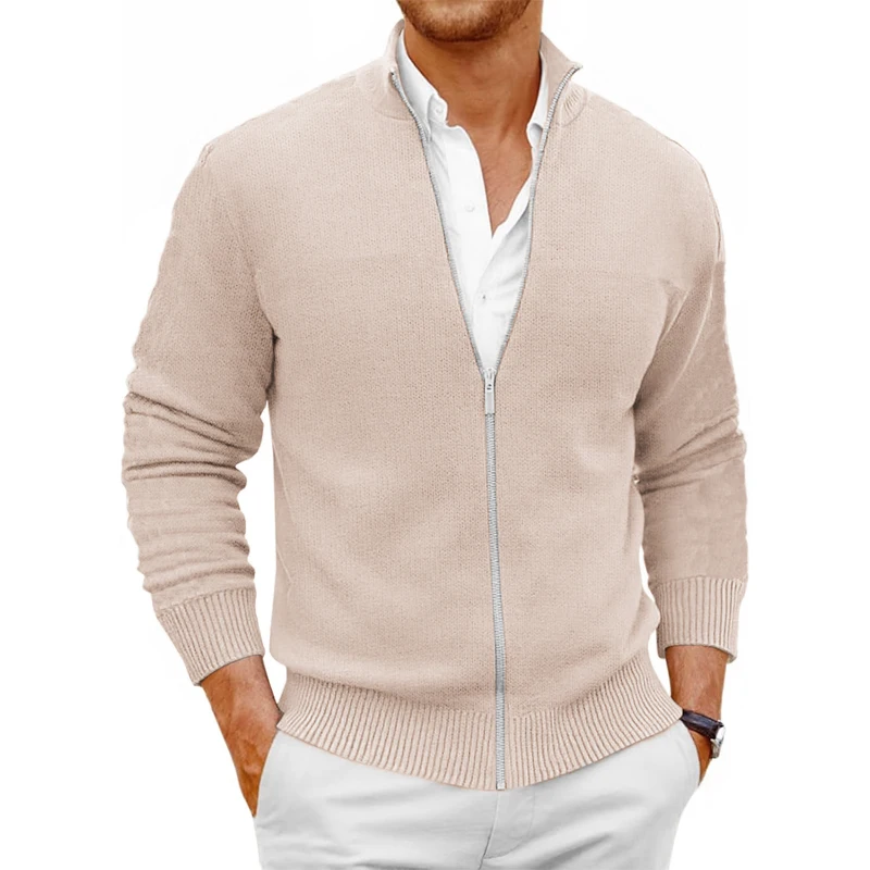 Animal Game Men's Knit Zipper SweaterCoats Slim Fit Sweaters Stand Collar Fall Winter Cardigan Sweater Jumper Warm Streetwear