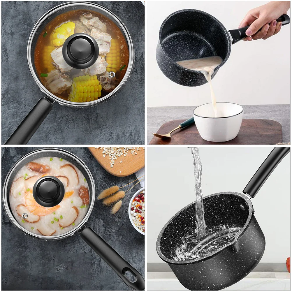 

1pc Medical Stone Milk Pot Non-Stick Enamel Single Pan For Soup Noodles Cooking Baby Food Stew Saucepan Kitchen Tool Stockpot