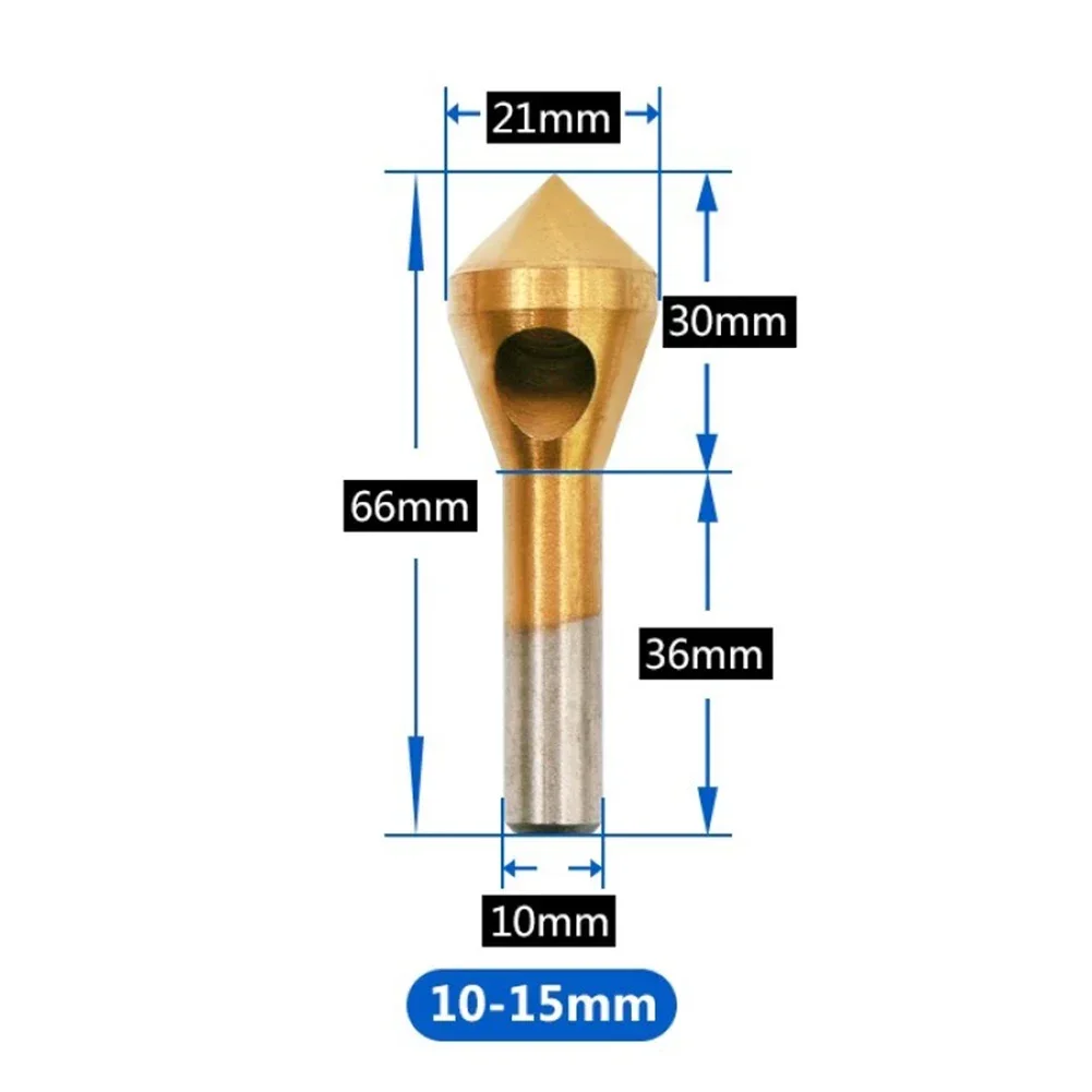 Brocas de centro de avellanado y desbarbado recubiertas de titanio, 2-5, 5-10, 10-15, 15-20mm, agujero de expansión, biselado, corte de madera y Metal