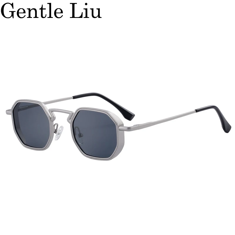 Vintage Steampunk Polygon Sunglasses Men 2026 Luxury Brand Metal Frame Octagon Punk Sun Glasses For Male Eyewear Shades UV400
