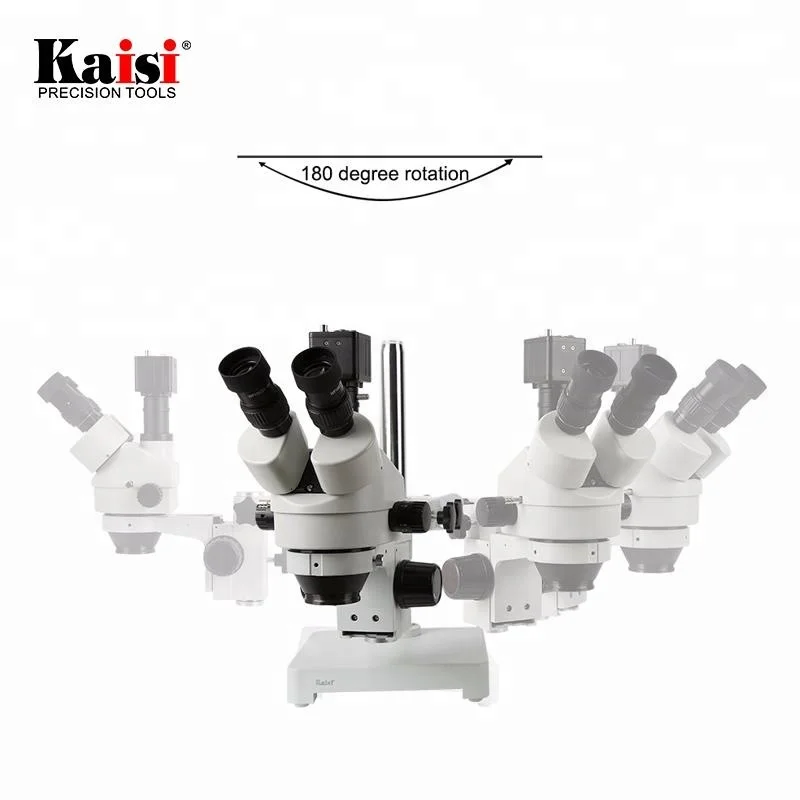 7X-45X Digital Zoom PCB Inspection VGA Stereo Trinocular Microscope With Crossed Holder