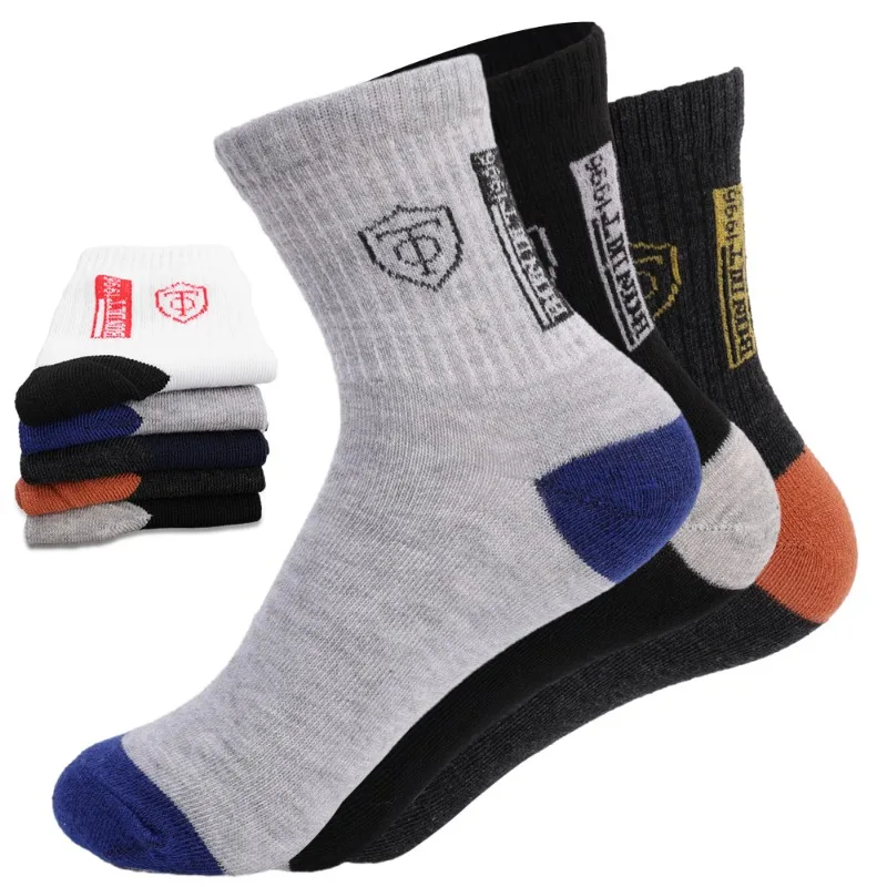 1/10 Pairs Men's Basketball Crew Socks Breathable Sweat Wicking Anti-Odor Sports Socks for Spring Fall