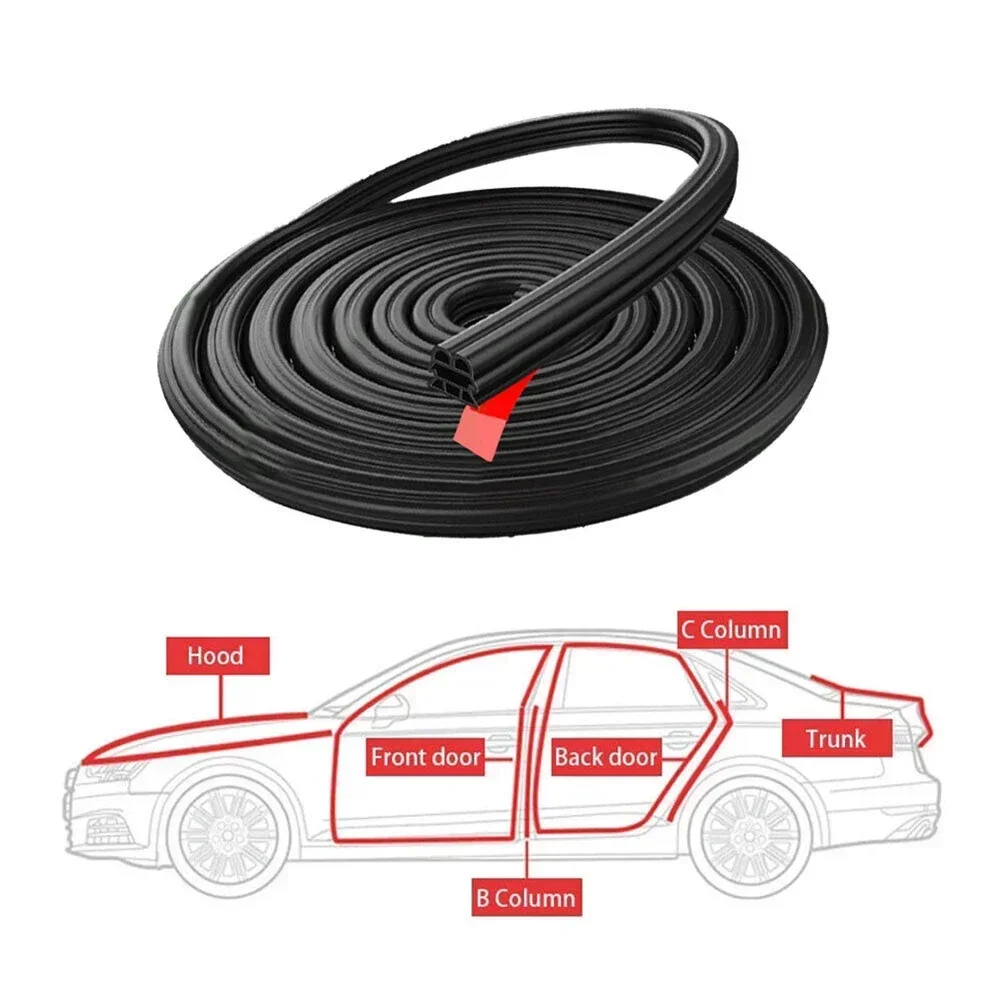 

Car Rubber Seal Strips Double-Layer Auto Weatherstrips Soundproof Rubber Car Sealing Strip Auto Noise Insulation Accessories