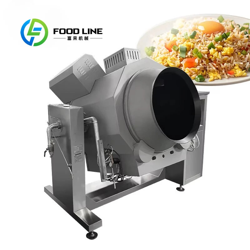 Customized Automatic Fried Rice Robot Commercial Wok Cooker Non-Stick Drum Stir Fry Machine Fast Food Equipment