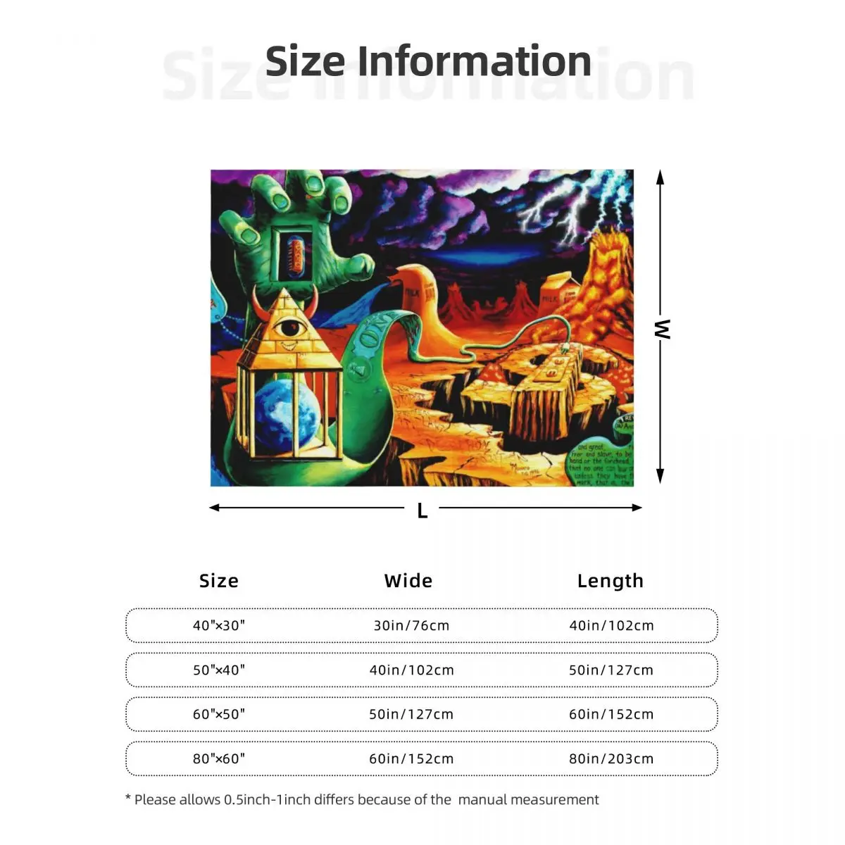 Trippy Psychedelic Surreal Cool Hippie Blacklight Decor Vincent Monaco Throw Blanket Multi-Purpose Stuffeds Blankets