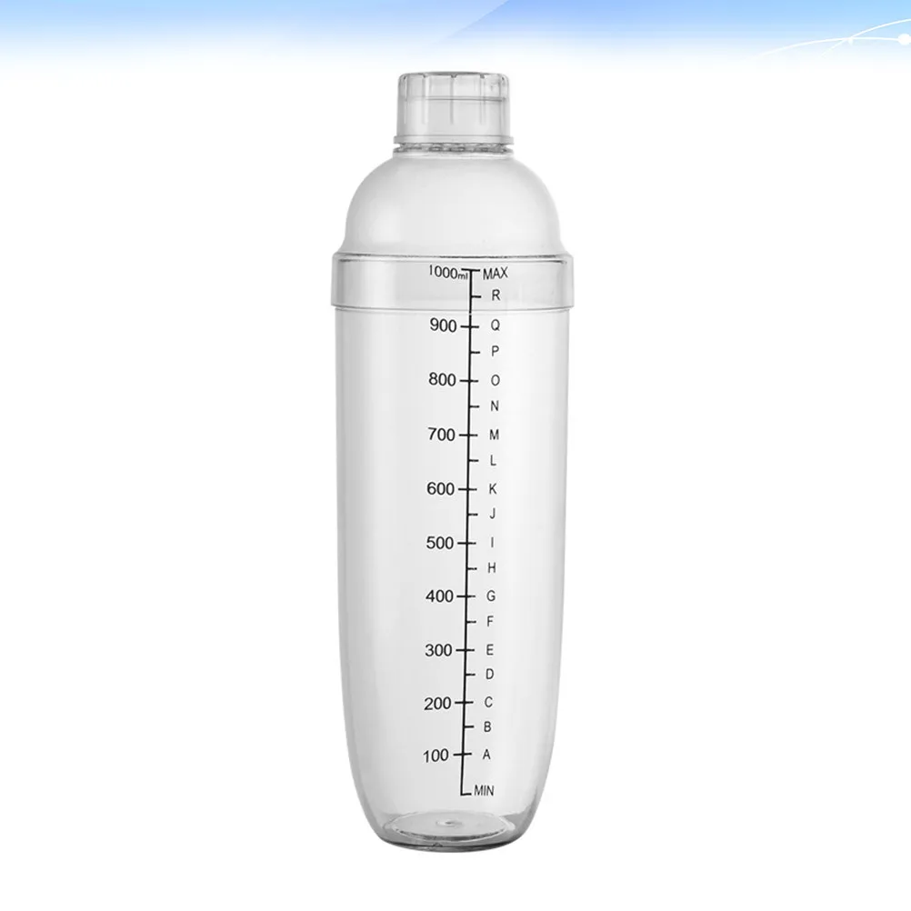 1000Ml Anti-Fall Pc Resin Wine Shaker Transparent Mixer Cup Cocktail Antifreeze Milk Tea Bottle Anti-Scalding Mixer Cup
