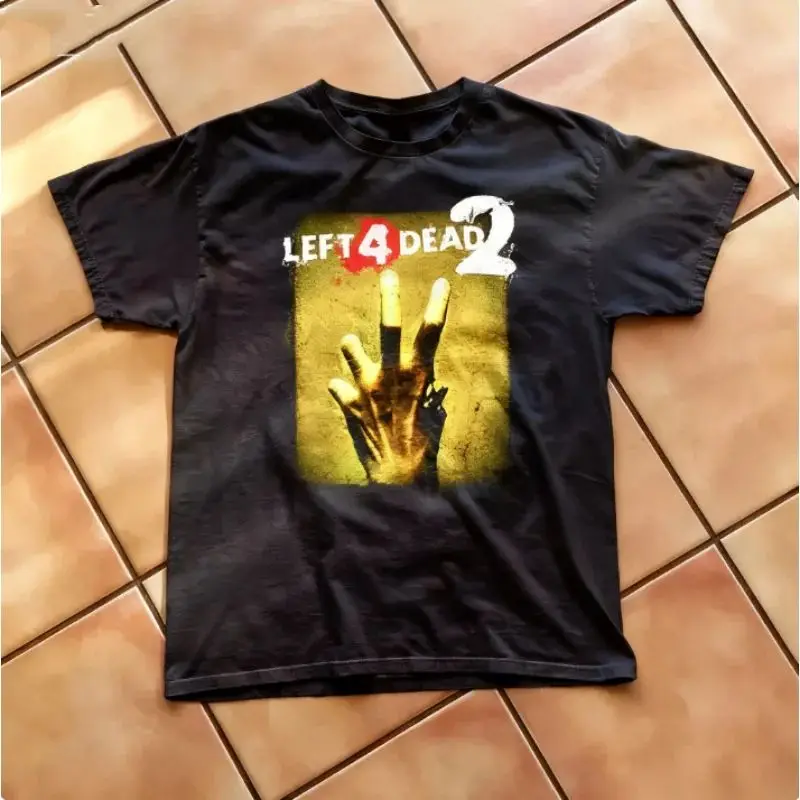 Camisetas Vintage Y2k Left 4 Dead de Manga Corta, Camisetas Negras Retro de Estilo Urbano, Camiseta Holgada Informal Unisex