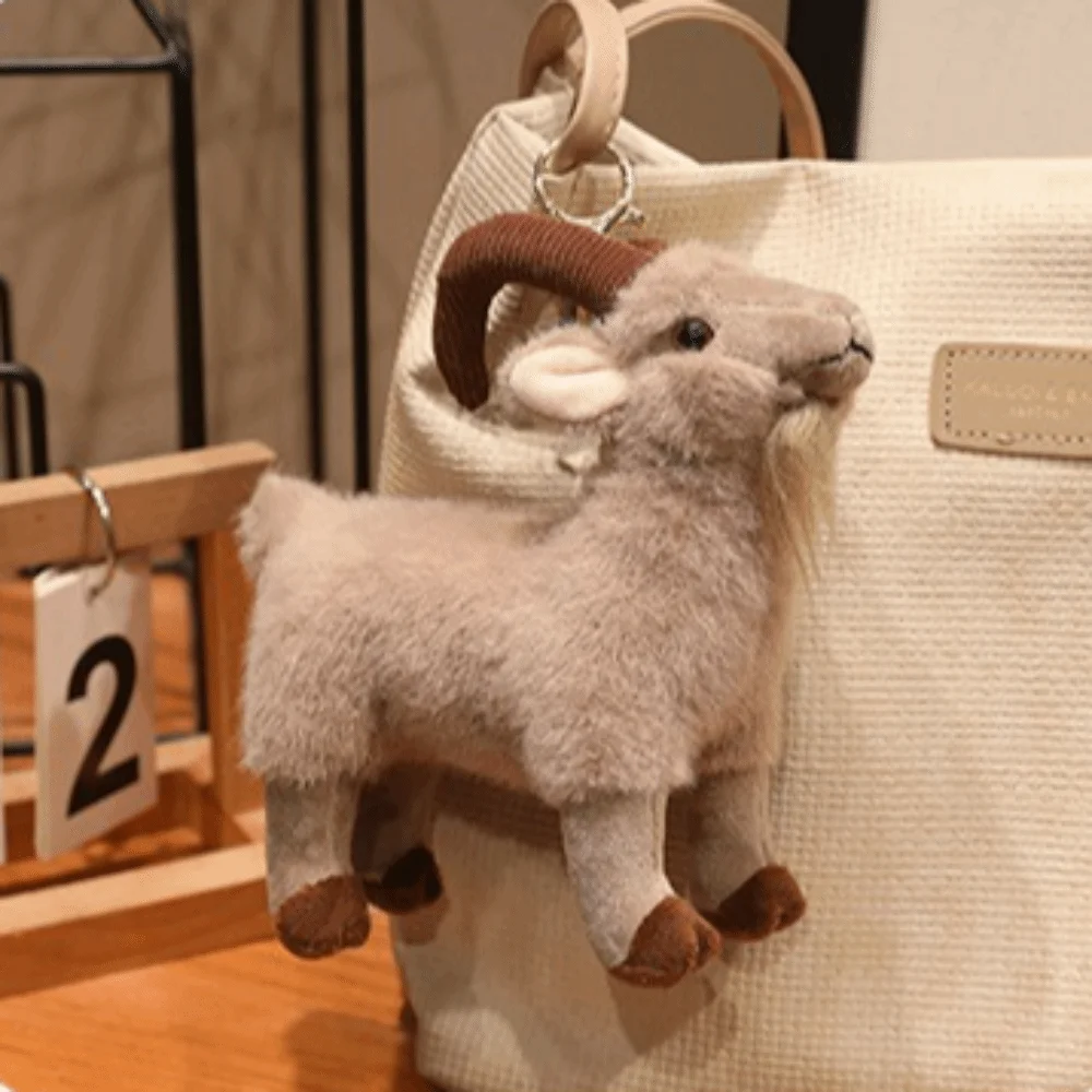 Cute Goat Big Horn Goat PP Cotton 16/30cm Realistic Look Animal Figurine Holiday Gift