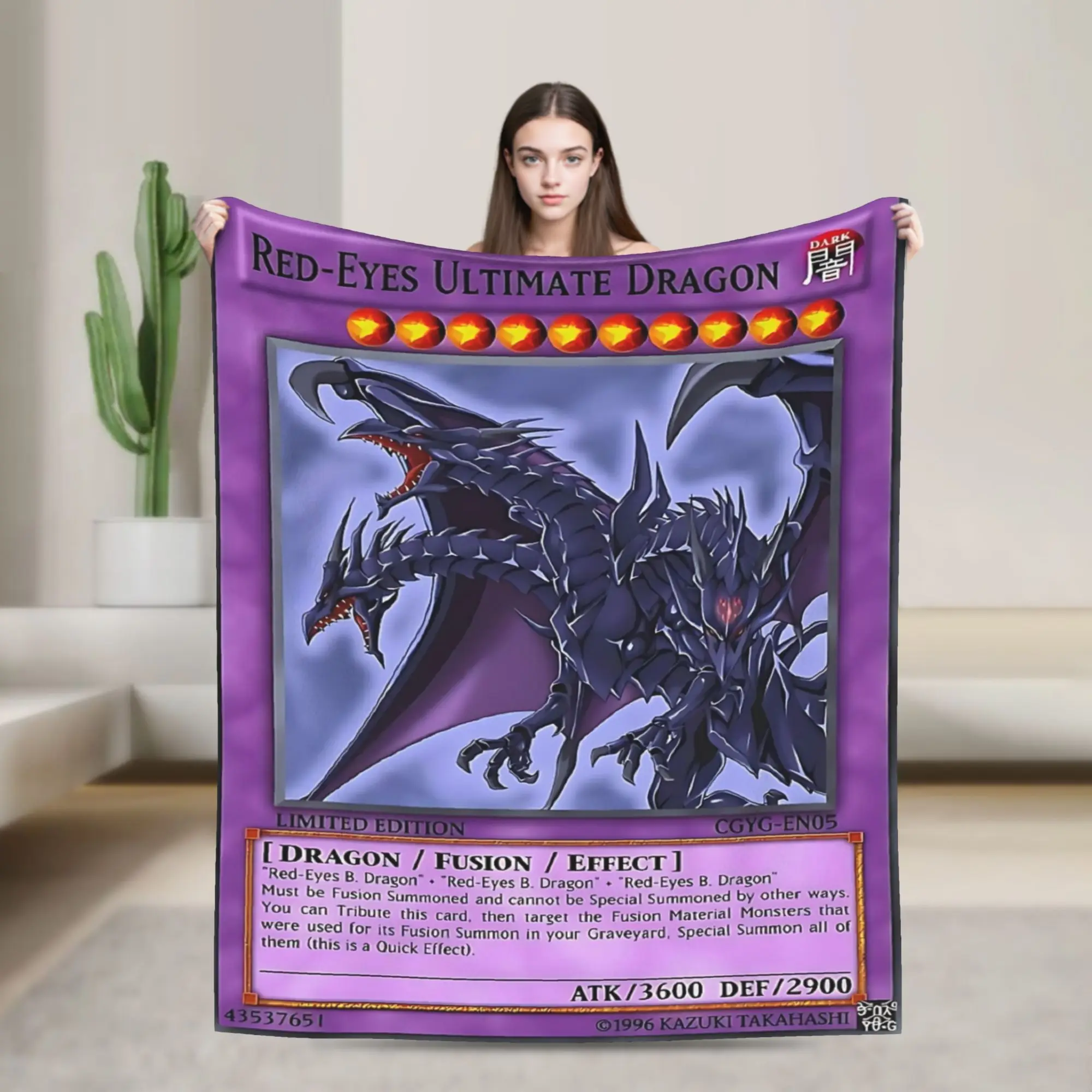 Yu-Gi-Oh Red-Eyes Ultimate Dragon  Throw Blanket for Couch  Fuzzy Soft Plush Blanket 50x60 Inch Multi-size Bedspreads