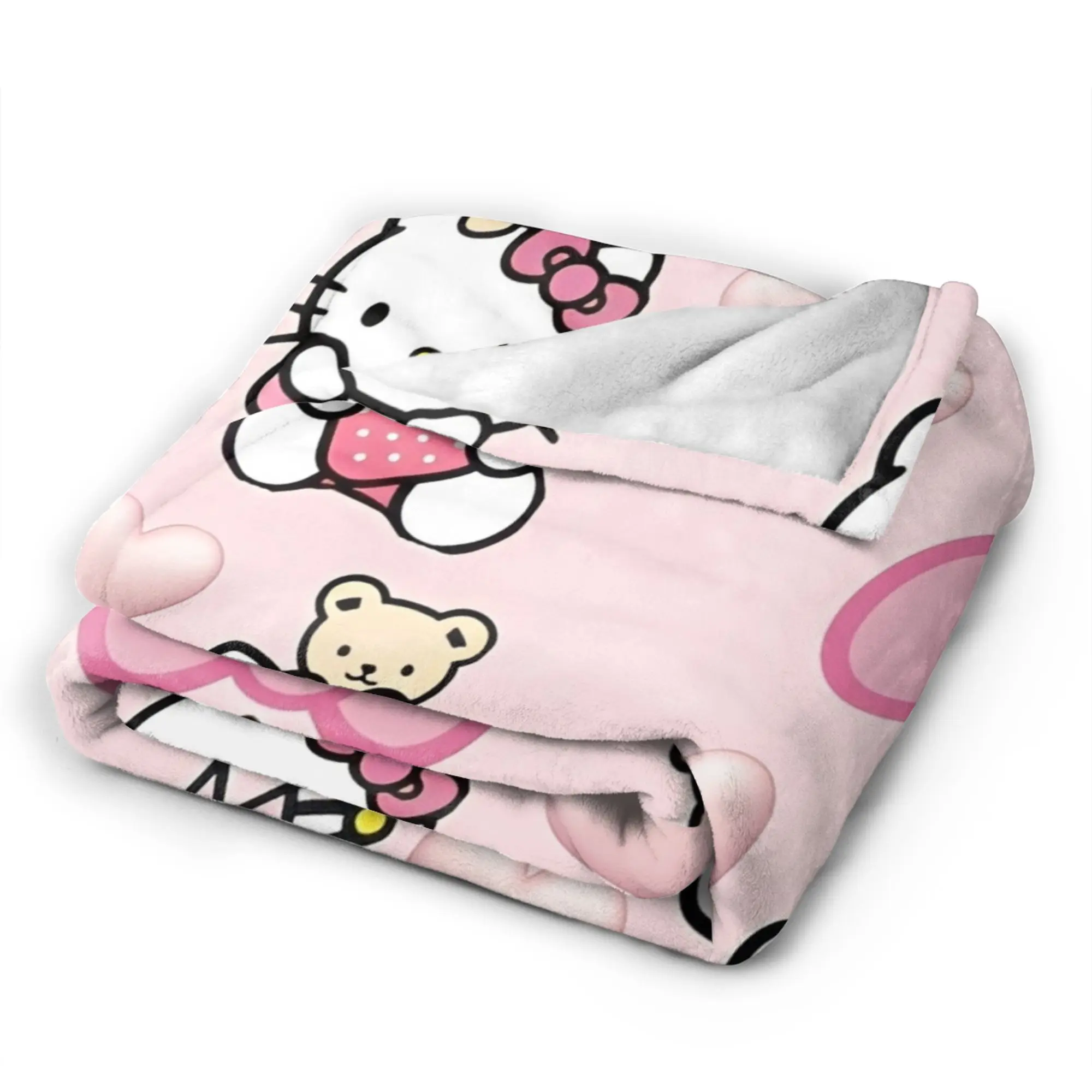 Super Warm BlanketsChild Camping Hello Kitty  Throw Blanket  Flannel Bedspread For Outdoor Novelty Sofa Bed Cover