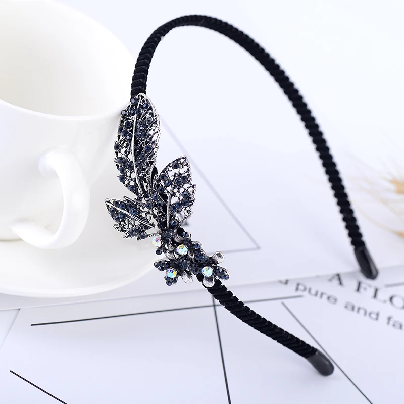 EASYA New Simple Handmade Butterfly Bowknot Hairbands Women Girls Fashion Rhinestone Crystal Flower Hair Accessories Jewelry