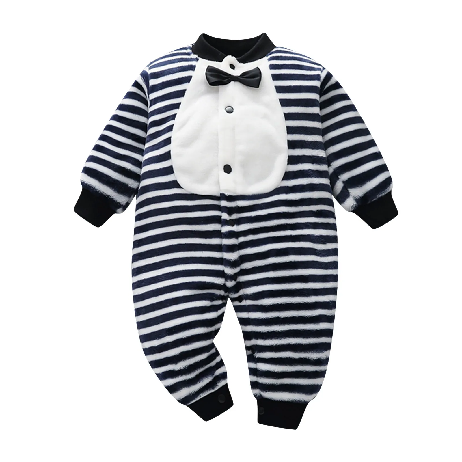 2024 Autumn Winter Baby Boys Bodysuit Coral Velvet Cartoon Printed Warm Infant Boys Jumpsuit Flannel Velvet Newborn Boys Outfits