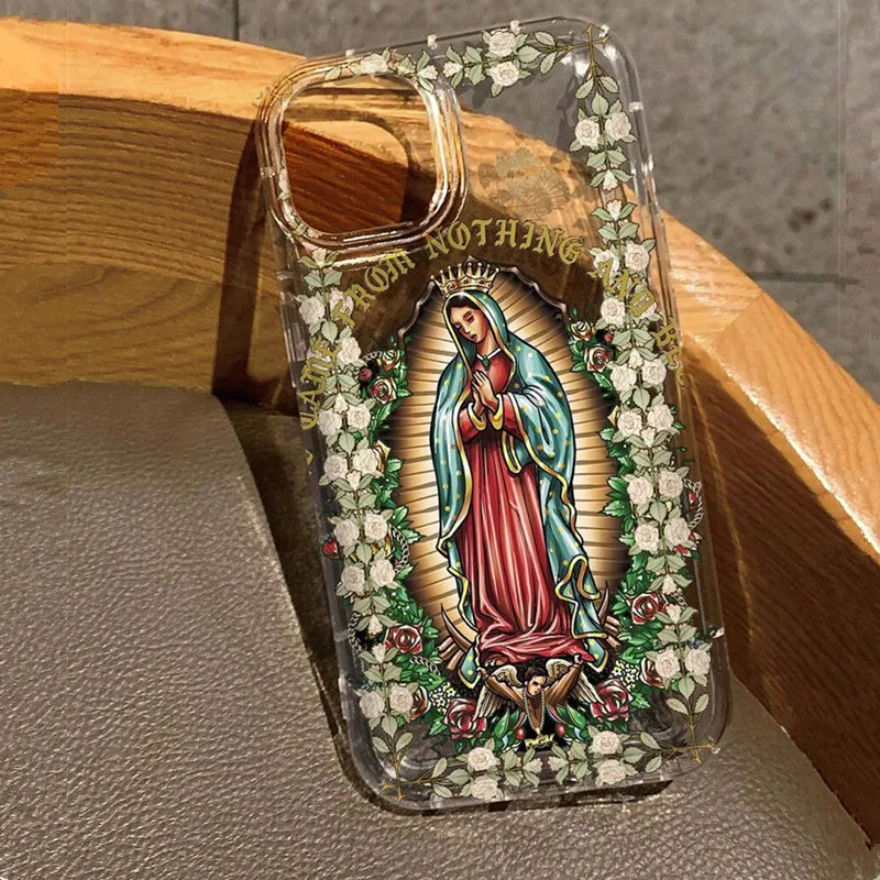 سانت يسوع طباعة واضح جراب هاتف آيفون 16 16E 15 14 13 11 12 برو ماكس X XS XR 7 8 16 زائد SE2020 للصدمات لينة غطاء من البولي يوريثان