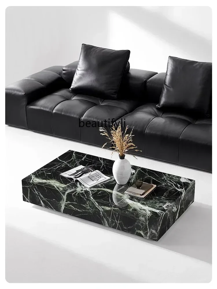 

FItalian Minimalist High-End Marble Tea Table Large Apartment Living Room Rectangular Box Tea Table Design Tea TableA