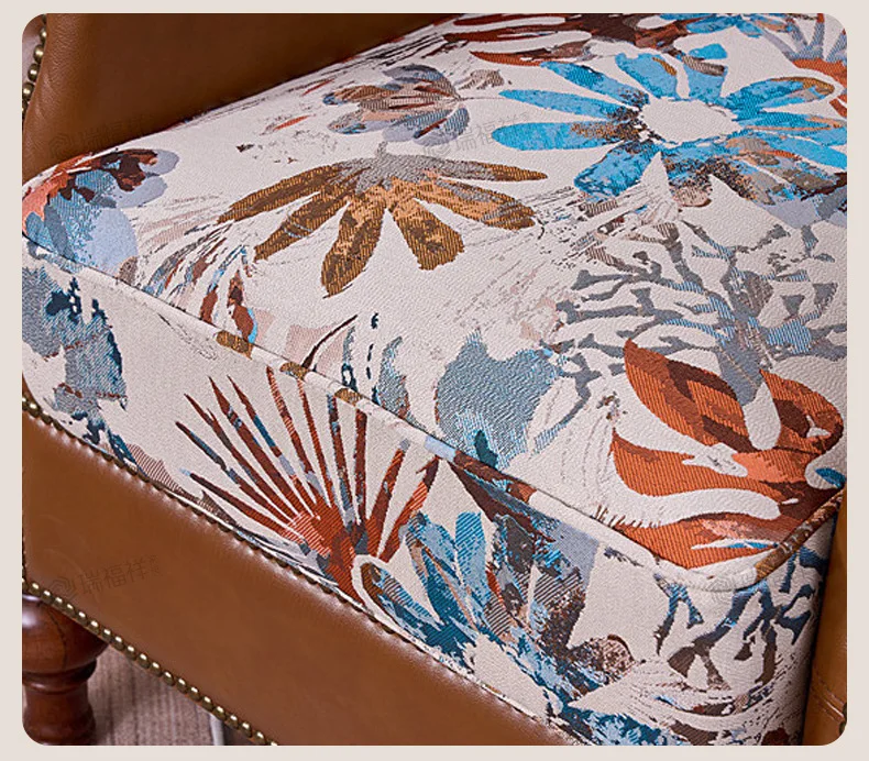 Mahogany-core all-solid wood tiger chair, master chair, fabric single chair, home living room high-back single sofa chair