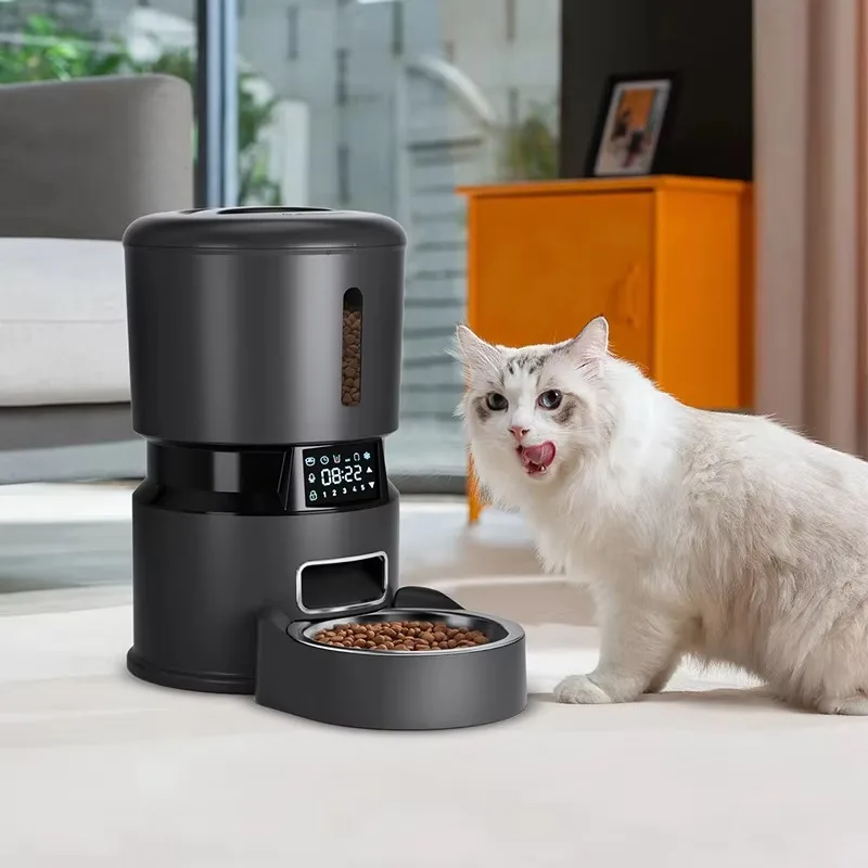 

Luxurious 4L Pet Smart Feeder Automatic Remote Timing Quantitative WIFI Feeder Small Steel Dog and Cat Feeding Machine