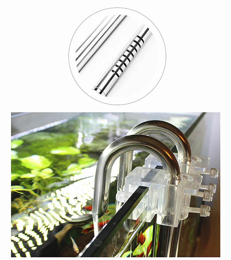 Mufan Stainless Steel Lily Pipe Aquarium Filter Inflow Outflow Fish Water Plant Tank Landscape Accessories ADA Style