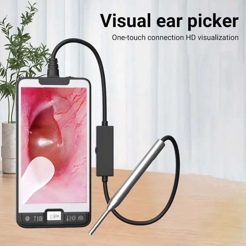 

GUANMOU Digital Otoscope 3.9mm Ear Scope Camera with 6 Lights 1080P 5 INCH IPS Ear Wax Removal Toolfor Kids Adults