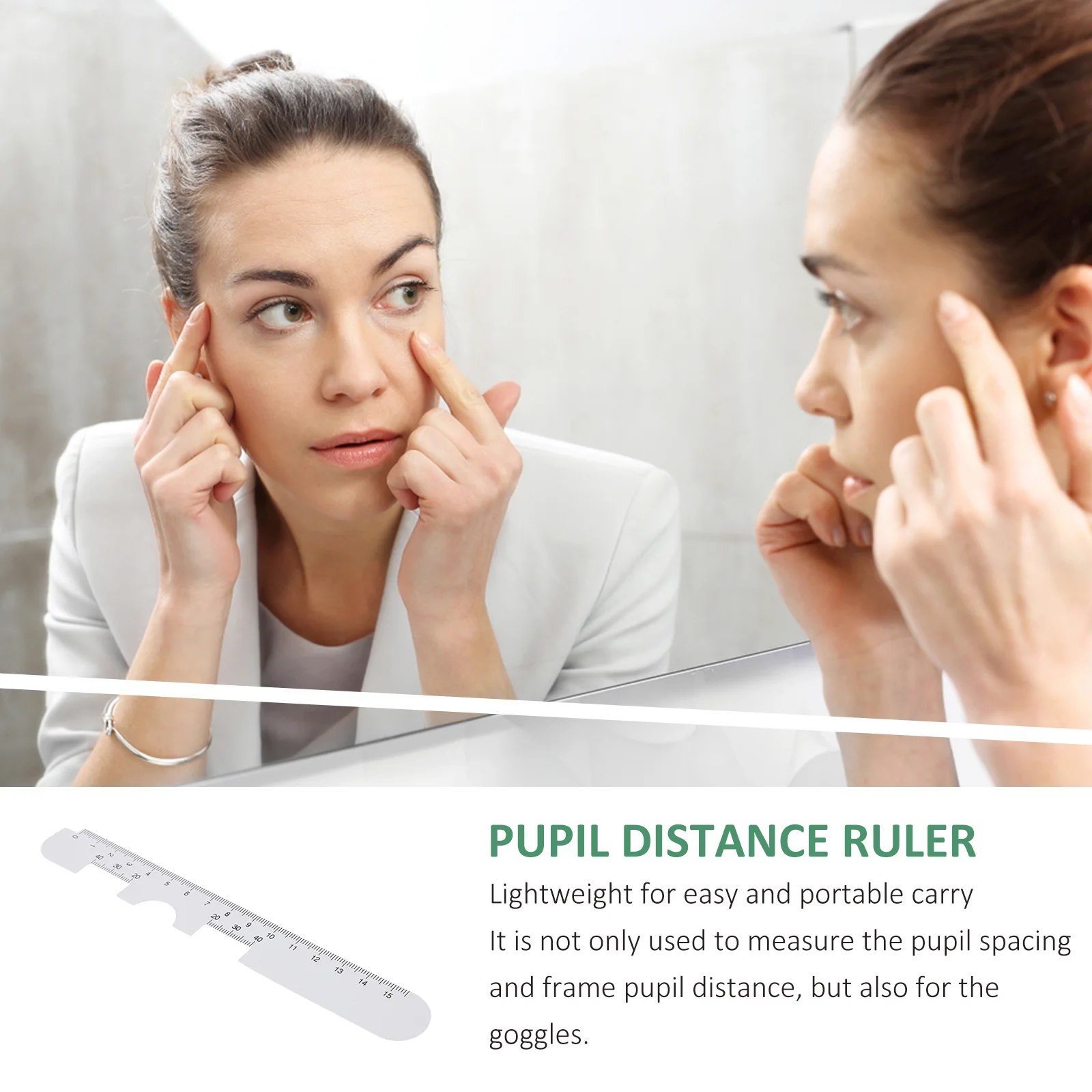 10 PCS Plastic Pupil Distance Ruler Eye Ophthalmic Tool PD Ruler for Eyeglasses Measuring Instrument Hospital Pharmaceutical