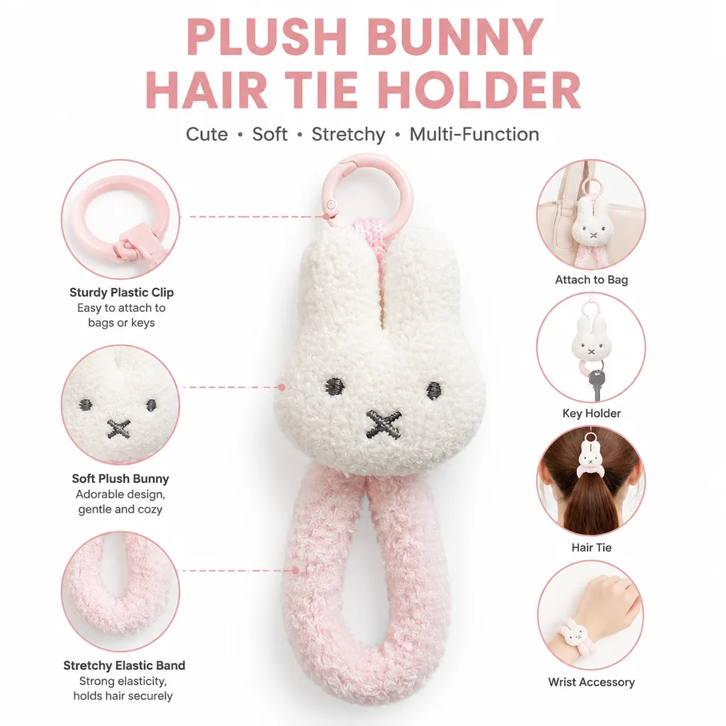 Cute Miffy Rabbit Plush Crochet Rope Phone Case Strap Lanyard Charm Keychain Anti-Lost Wrist Strap for Women Girls