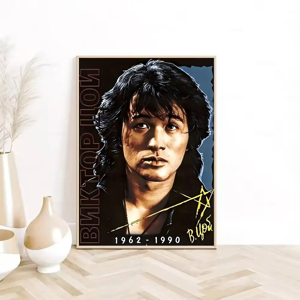 فيكتور تسوي المغني السوفياتي الروسي المشارك ذاتية اللصق الفن ورق مقاوم للماء ملصق مقهى بار غرفة النوم جدار ديكور #6