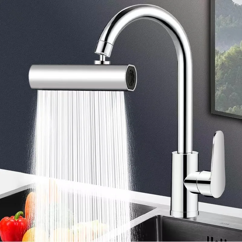 Kitchen Faucet Waterfall Outlet 4 Modes Waterfall Pressurized Bubbler 360 Rotatable Splash-proof Faucet Extender Tap Accessories