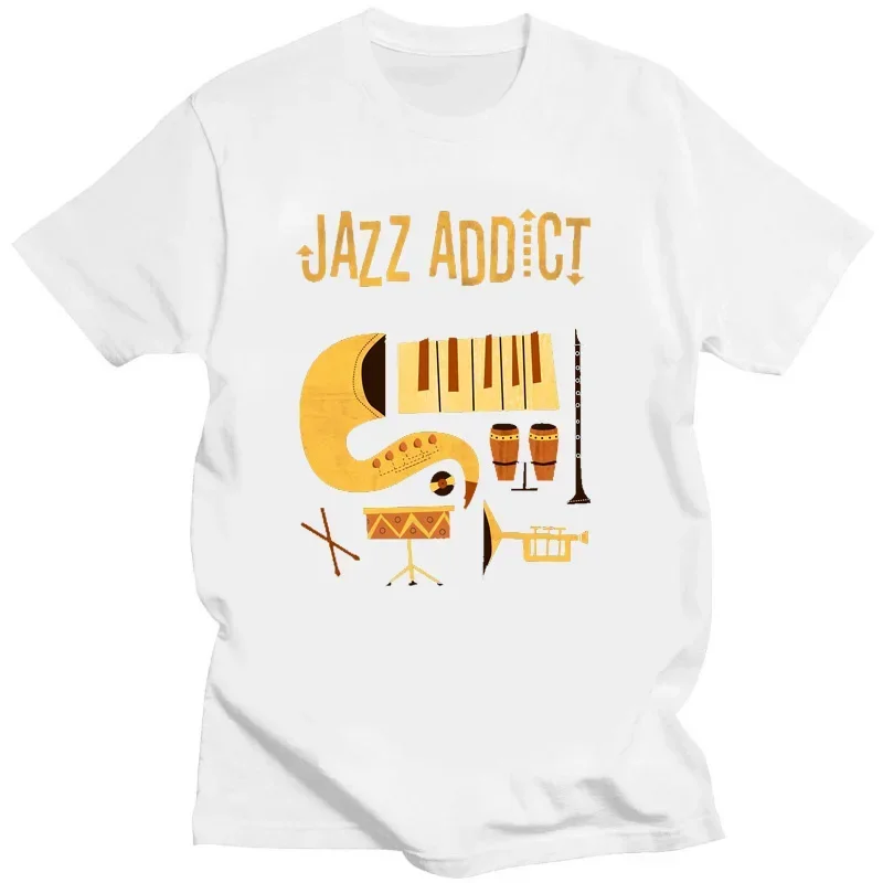 Jazz Snare Piano Music Band T Shirt Musician Saxophone Trumpet Musical Instrument Funny Tee for Men Women Casual Streetwear Tops