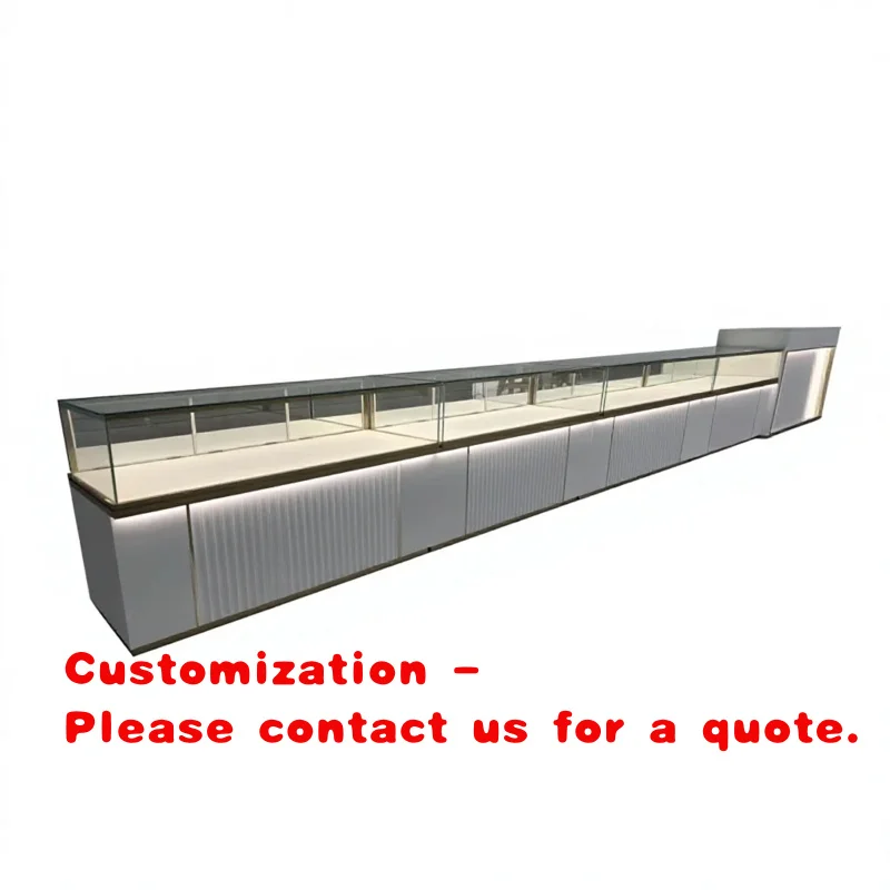 custom.Glass Display Showcase LED Lit Retail Counter Cabinet Jewelry Show Boutique Shopping Mall Perfume Shop
